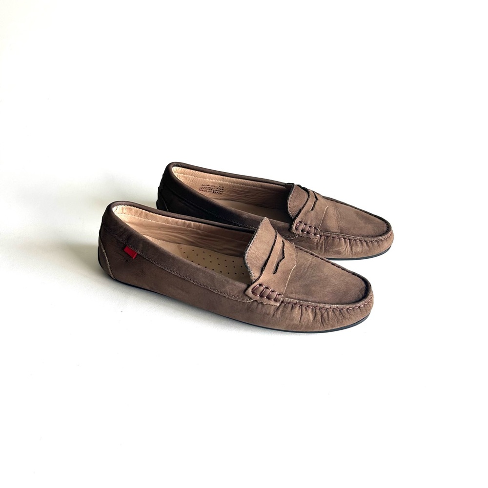 Marc Joseph Brown Suede Penny Loafers